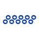 Ultimate Racing - Aluminium Shim, 3x6x2,0mm, Blue, 10 Pcs.