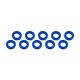 Ultimate Racing - Aluminium Shim, 3x6x2,0mm, Blue, 10 Pcs.