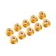Ultimate Racing - M4/4mm Alu Flanged Nylon Nut Gold, 10 Pcs.