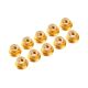 Ultimate Racing - M4/4mm Alu Flanged Nylon Nut Gold, 10 Pcs.