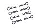 Ultimate Racing - Body Clips 1/10 L and R Black, 4+4 Pcs.