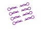 Ultimate Racing - Body Clips 1/10 L and R Purple, 4+4 Pcs.