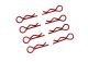 Ultimate Racing - Body Clips 1/10 L and R Red, 4+4 Pcs.