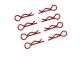 Ultimate Racing - Body Clips 1/10 L and R Red, 4+4 Pcs.