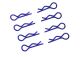 Ultimate Racing - Body Clips 1/8 L and R Blue, 4+4 Pcs.