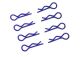 Ultimate Racing - Body Clips 1/8 L and R Blue, 4+4 Pcs.