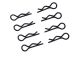 Ultimate Racing - Body Clips 1/8 L and R Black, 4+4 Pcs.