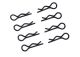Ultimate Racing - Body Clips 1/8 L and R Black, 4+4 Pcs.