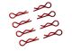 Ultimate Racing - Body Clips 1/8 L and R Red, 4+4 Pcs.