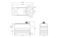 SRT - BHX6 HiVOLT BRUSHLESS Digital servo LOW PROFILE (35 kg-0,053s/60°) (SRT-BHX6)