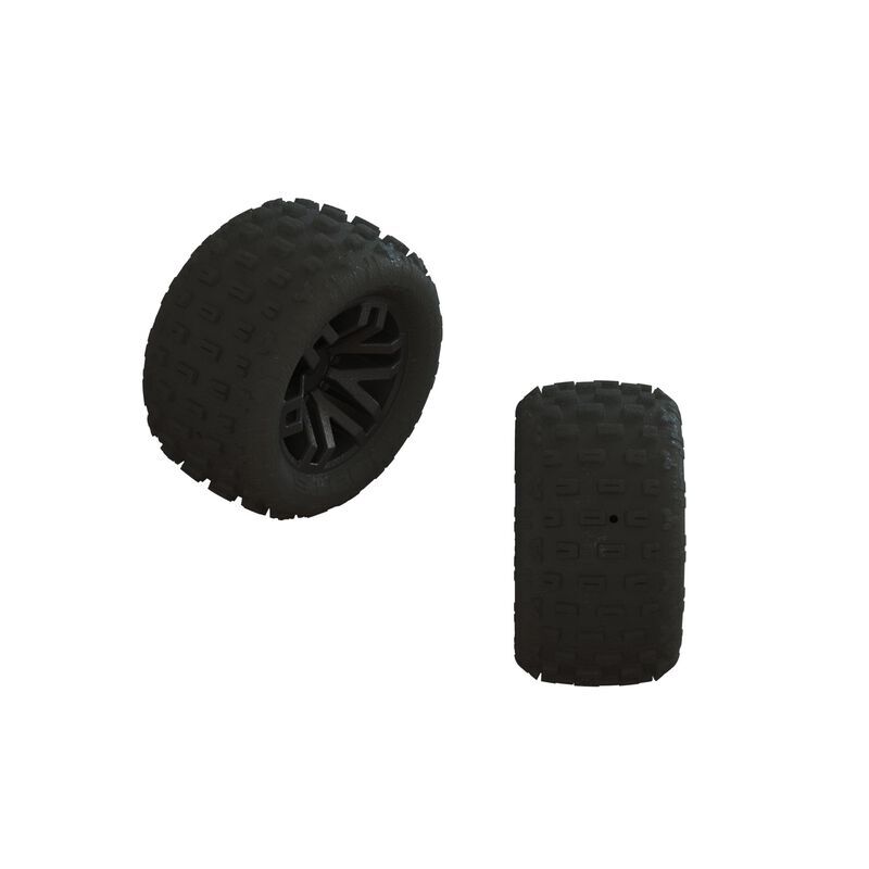 Arrma - dBoots FORTRESS Tire Set Glued (Black) (2 Pairs) (ARA550112)