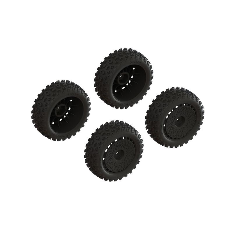 dBoots 2-HO Tire Set Glued (Black) (2 Paar)