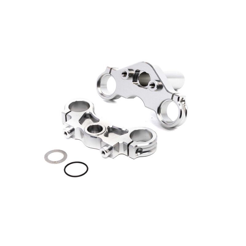 Losi - Aluminum Triple Clamp Set Silver: Promoto-MX (LOS364006)