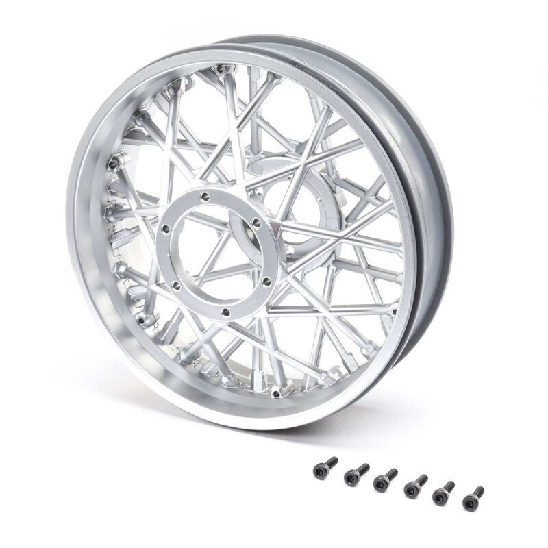 Losi - Rear Wheel Set Satin Chrome: Promoto-MX (LOS46003)