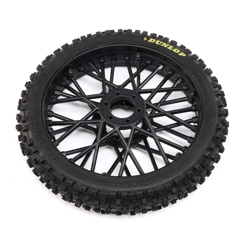 Losi - Dunlop MX53 Front Tire Mounted Black: Promoto-MX (LOS46004)