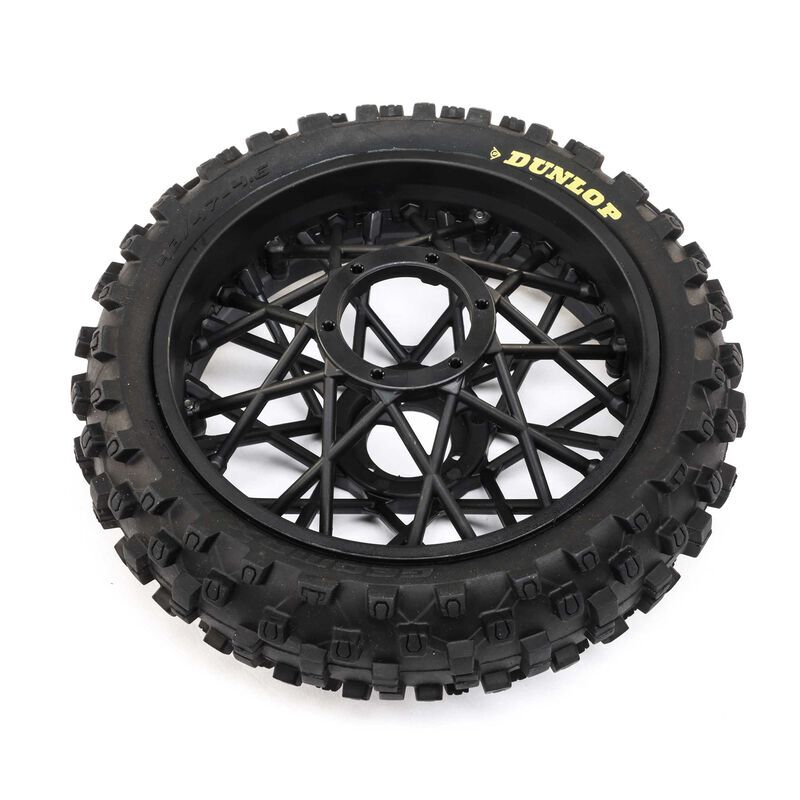 Losi - Dunlop MX53 Rear Tire Mounted Black: Promoto-MX (LOS46005)