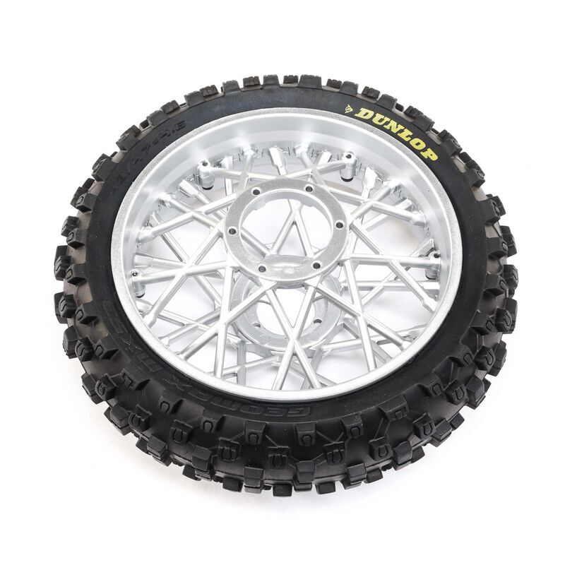 Losi - Dunlop MX53 Rear Tire Mounted Chrome: Promoto-MX (LOS46007)