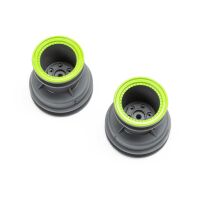 Losi - MT Wheel Green Beadlock Lt Grey(2): Mini LMT...