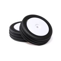 Losi - Wide Body Rib Front Mounted Tires White (2): Mini...