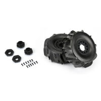 Pro-Line Racing - 1/7 Dumont Sand/Snow F/R Tires MTD 17mm Black Raid (2): Mojave/UDR (PRO1018911)