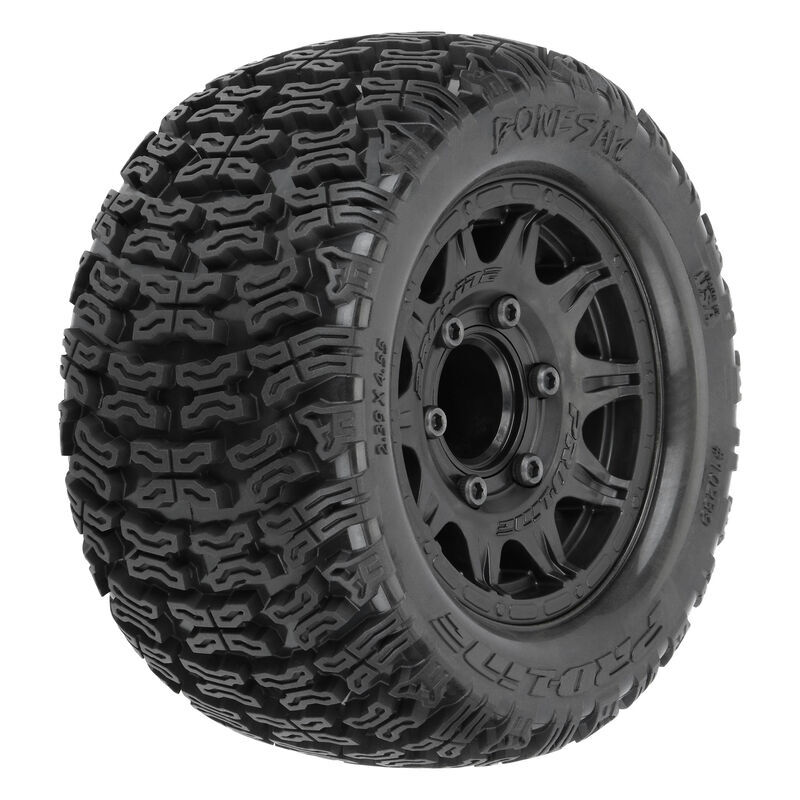Pro-Line Racing - 1/10 Bonesaw F/R 2.8 MT Tires Mounted 12mm/14mm Black Raid (2) (PRO1023910)