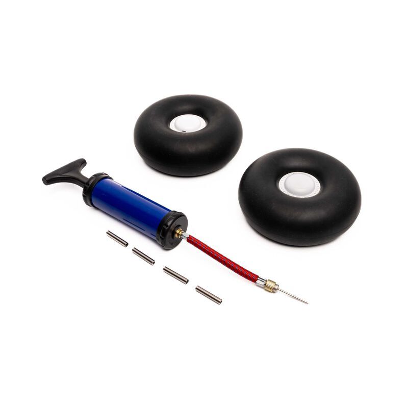 E-flite - Inflatable Bead-Lock Rubber Tire Set: 120-130mm diameter 3mm-5mm axle (EFL-1350)