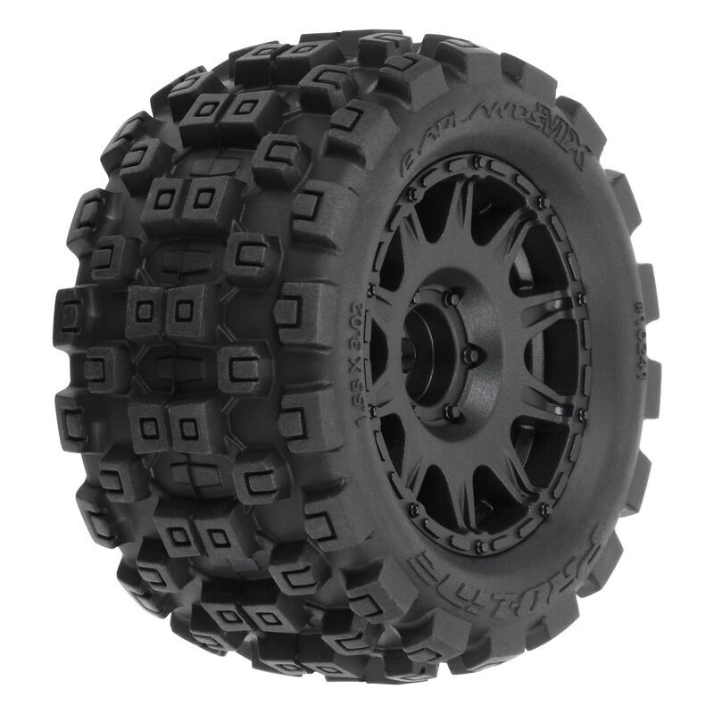 Pro-Line Racing - 1/18 Badlands MX 1.85 F/R MTD 12mm Black Raid: Granite GROM (PRO1024110)