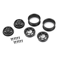 Pro-Line Racing - 1/10 Holcomb F/R 1.55 12mm Crawler Bead-Loc Wheels (2) Black (PRO284200)