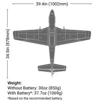 P-51D Mustang 1.0m BNF Basic mit AS3X+ & SAFE Select - 1002mm
