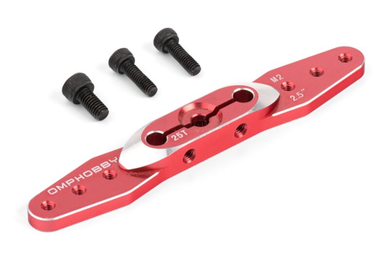 OMP - Servohorn doppelseitig 64mm (2,5") 25 Zähne M2 - rot (OMPPJYB53)