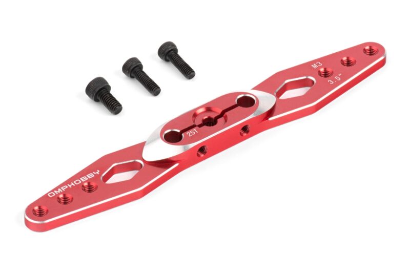 OMP - Servohorn doppelseitig 89mm (3,5") 25 Zähne M3 - rot (OMPPJYB65)