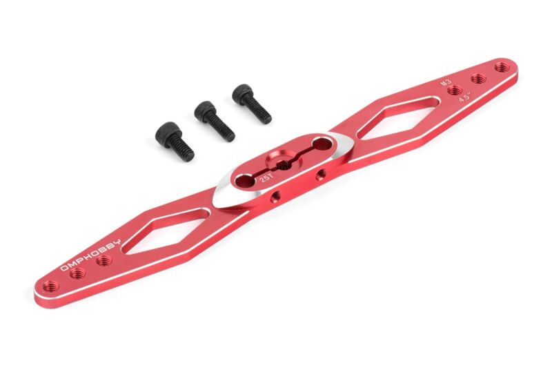 OMP - Servohorn doppelseitig 114mm (4,5") 25 Zähne M3 - rot (OMPPJYB77)