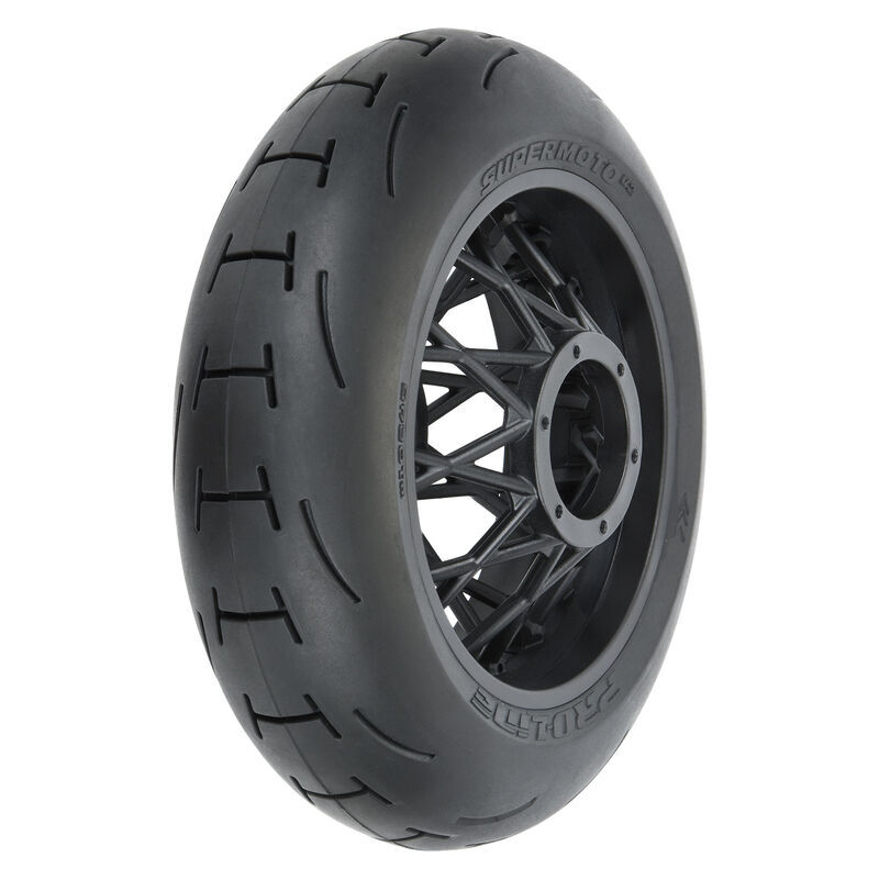 Pro-Line Racing - 1/4 Supermoto 2.0 S3 Rear Tire MTD Black Supermoto Wheel: MX/SM (PRO1024510)