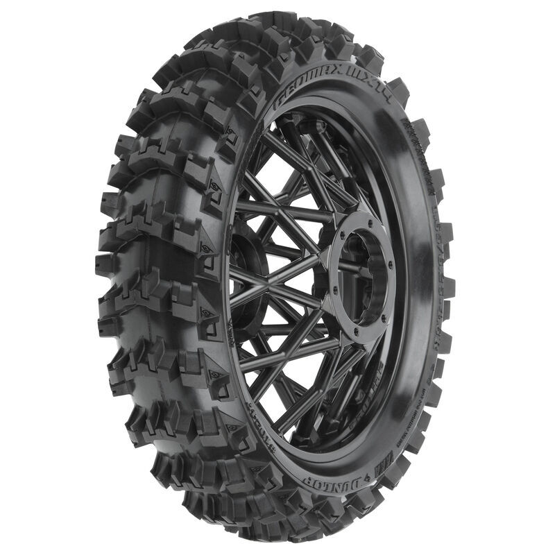 Pro-Line Racing - 1/4 Dunlop Geomax MX14 V2 Bead CR4 Rear Tire MTD Black Bullyspoke: MX (PRO1024710)