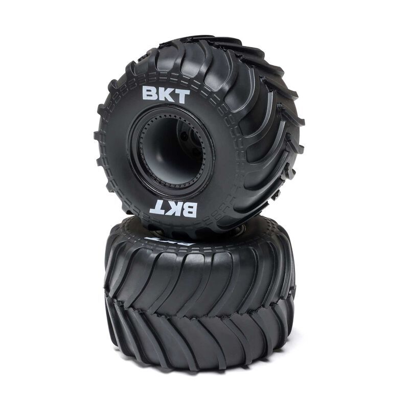 Losi - MT Tires Black Beadlock Premounted (2): Mini LMT (LOS-2060)