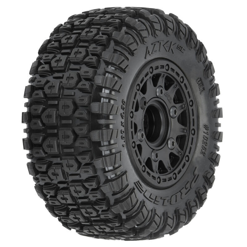 Pro-Line Racing - 1/10 Aztek M2 F/R 2.2/3.0 SC MTD 12mm & 14mm Black Raid Wheels (2) (PRO1026210)