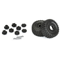 Pro-Line Racing - 1/10 Aztek M2 F/R 2.2/3.0 SC MTD 12mm & 14mm Black Raid Wheels (2) (PRO1026210)