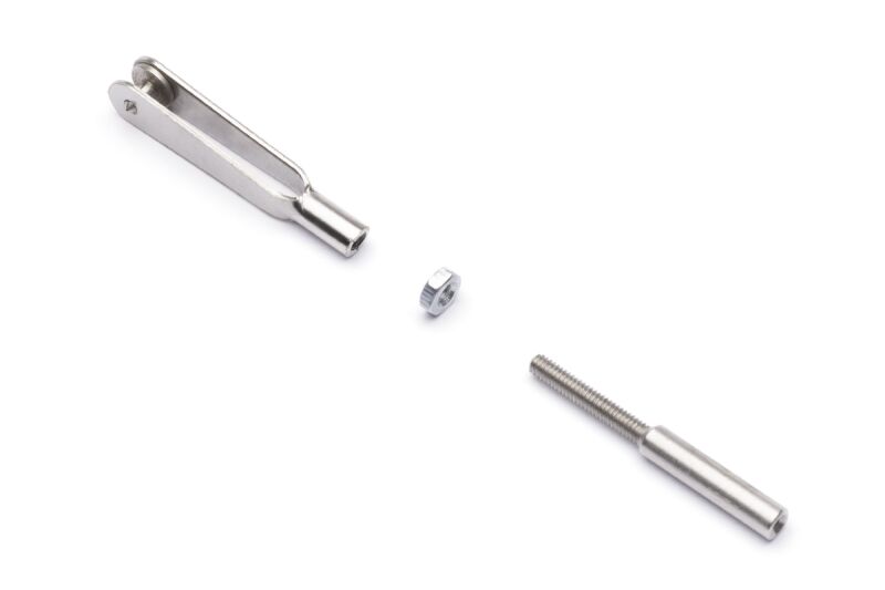 Matall Gabelkopf mit Gewindelöthülse 1,2mm M2 (10 Stück)