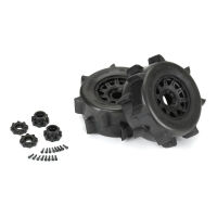 Pro-Line Racing - 1/8 Sand Paw HP BELTED F/R 3.8 MT Tires Mounted 17mm Black Raid (2) (PRO1026810)