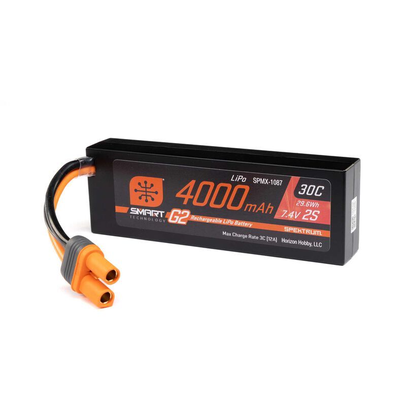 Spektrum - 7.4V 4000mAh 2S 30C Smart G2 Hardcase LiPo Battery: IC5 (SPMX-1087)