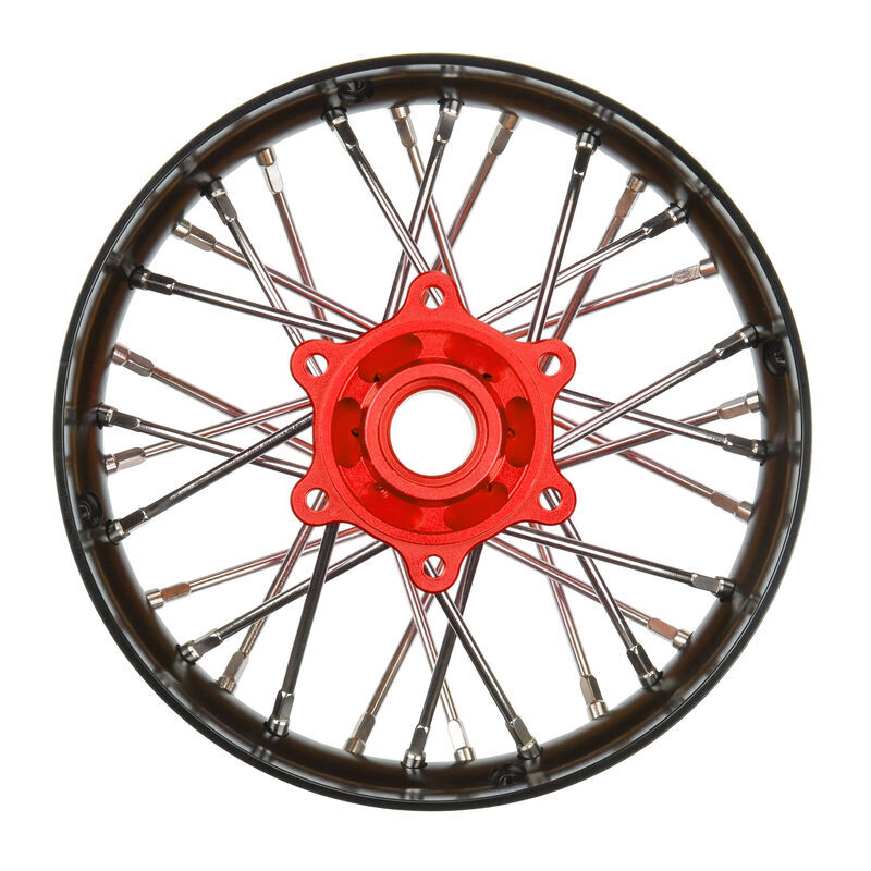 Pro-Line Racing - 1/4 Pro-Spec Aluminum V2 Bead Rear Wheel Black/Red (1): Promoto-SM (PRO284800T2)