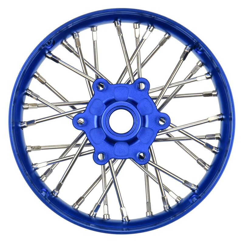 Pro-Line Racing - 1/4 Pro-Spec Aluminum V2 Bead Front Wheel Blue/Blue (1): Promoto-SM (PRO284700T1)