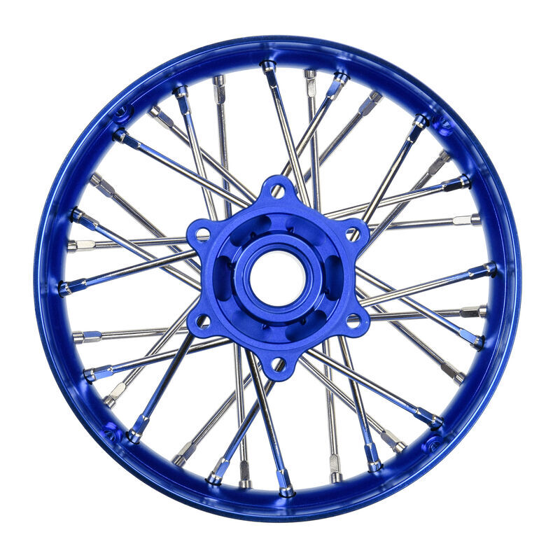 Pro-Line Racing - 1/4 Pro-Spec Aluminum V2 Bead Rear Wheel Blue/Blue (1): Promoto-SM (PRO284800T1)