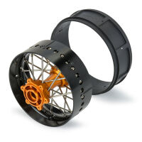 Pro-Line Racing - 1/4 Pro-Spec Aluminum V2 Bead Rear Wheel Black/Gold (1): Promoto-SM (PRO284800T3)