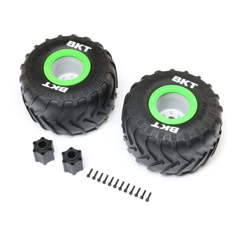 Losi - BKT 2.6 Monster Truck Tire Med Premount Green (2): LMT 2.0 (LOS-1818)
