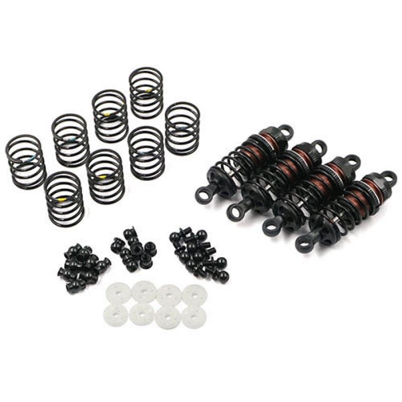 Yeah Racing - Aluminum Big Bore Go 55mm Damper Set 4pcs for 1/10 RC Touring Car Black (YR-BBG-0055BK)