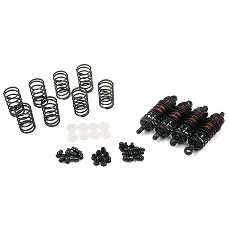 Yeah Racing - Aluminum Big Bore Go 60mm Damper Set 4pcs for 1/10 RC OnRoad OffRoad Black (YR-BBG-0060BK)