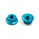 Yeah Racing - 4mm Aluminium Serrated Lock Nut 10pcs (LB) (YR-LN-M4S-LB)