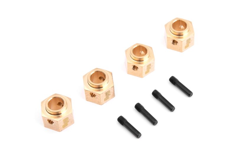 Yeah Racing - 12mm Brass Hex Adaptor 8mm Offset 4pcs Fits TRX-4 TRX4-6 (YR-TRX4-037)