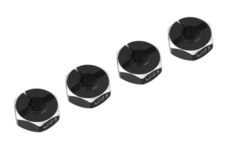 Yeah Racing - Aluminum Hex Adaptor Set 12x5mm For 1/10 RC Touring Drift Crawler Black (YR-WA-031BK)